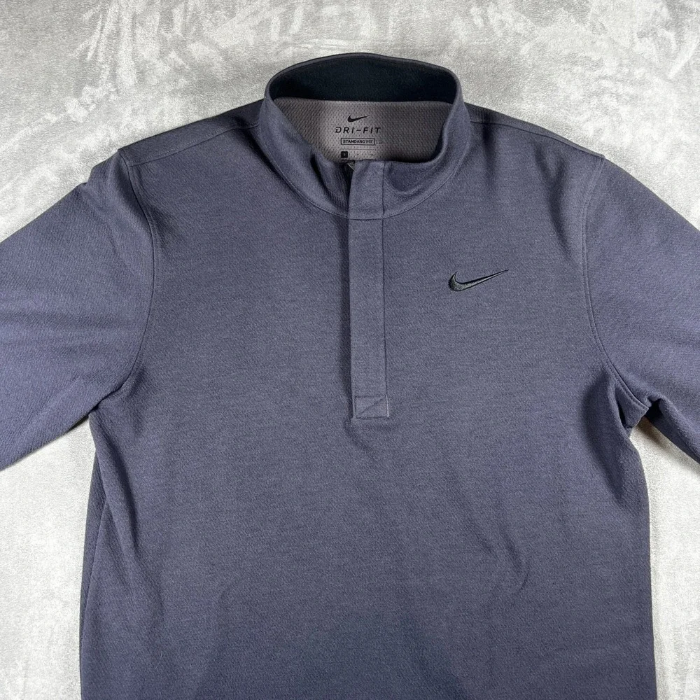 Nike Mens Dri-FIT Quarter Zip Pullover Charcoal Grey Small